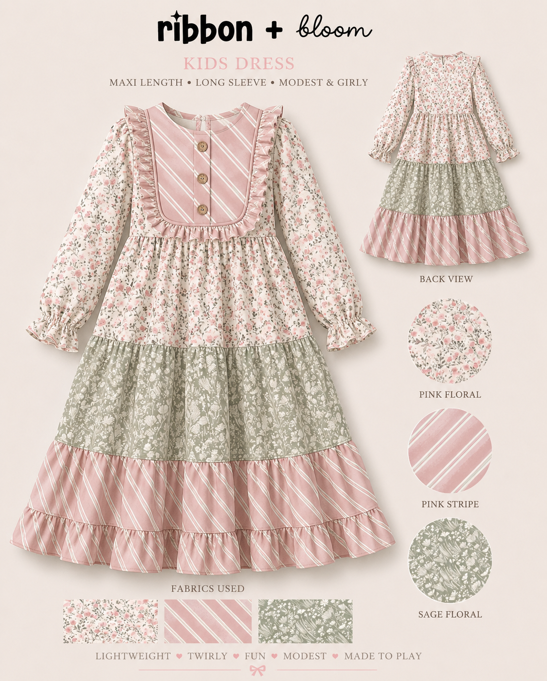 Ribbon + Blooms Dress - Preorder