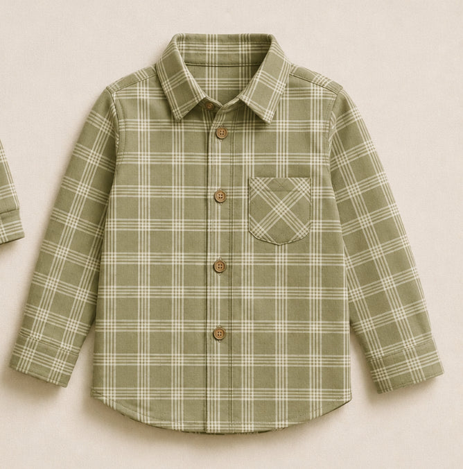 Green Plaid Button Down - Preorder