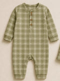Green Plaid Romper - Preorder